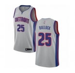 Men's Nike Detroit Pistons #25 Reggie Bullock Authentic Silver NBA Jersey Statement Edition