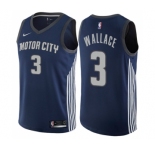 Men's Nike Detroit Pistons #3 Ben Wallace Swingman Navy Blue NBA Jersey - City Edition
