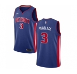Men's Nike Detroit Pistons #3 Ben Wallace Swingman Royal Blue Road NBA Jersey - Icon Edition