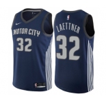 Men's Nike Detroit Pistons #32 Christian Laettner Swingman Navy Blue NBA Jersey - City Edition