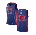 Men's Nike Detroit Pistons #33 Grant Hill Swingman Royal Blue Road NBA Jersey - Icon Edition