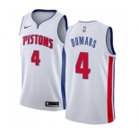 Men's Nike Detroit Pistons #4 Joe Dumars Swingman White Home NBA Jersey - Association Edition