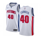 Men's Nike Detroit Pistons #40 Bill Laimbeer Swingman White Home NBA Jersey - Association Edition