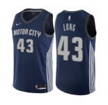 Men's Nike Detroit Pistons #43 Grant Long Swingman Navy Blue NBA Jersey - City Edition