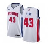 Men's Nike Detroit Pistons #43 Grant Long Swingman White Home NBA Jersey - Association Edition