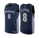Men's Nike Detroit Pistons #8 Henry Ellenson Authentic Navy Blue NBA Jersey - City Edition