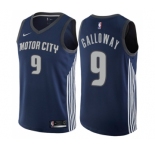 Men's Nike Detroit Pistons #9 Langston Galloway Swingman Navy Blue NBA Jersey - City Edition