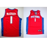 nba detroit pistons #1 mcgrady red[swingman]