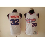 nba detroit pistons #32 hamilton white(fans edition)