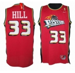 nike nba detroit pistons #33 hill red[nike]