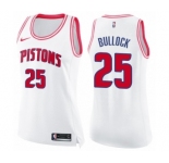 Women's Nike Detroit Pistons #25 Reggie Bullock Swingman White Pink Fashion NBA Jersey