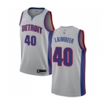Women's Nike Detroit Pistons #40 Bill Laimbeer Swingman Silver NBA Jersey Statement Edition