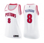 Women's Nike Detroit Pistons #8 Henry Ellenson Swingman White Pink Fashion NBA Jersey