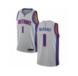 Youth Nike Detroit Pistons #1 Tracy McGrady Authentic Silver NBA Jersey Statement Edition