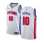Youth Nike Detroit Pistons #10 Dennis Rodman Swingman White Home NBA Jersey - Association Edition