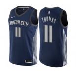 Youth Nike Detroit Pistons #11 Isiah Thomas Swingman Navy Blue NBA Jersey - City Edition