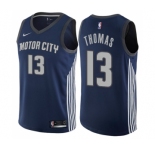 Youth Nike Detroit Pistons #13 Khyri Thomas Swingman Navy Blue NBA Jersey - City Edition