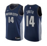 Youth Nike Detroit Pistons #14 Ish Smith Swingman Navy Blue NBA Jersey - City Edition