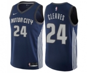 Youth Nike Detroit Pistons #24 Mateen Cleaves Swingman Navy Blue NBA Jersey - City Edition
