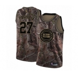 Youth Nike Detroit Pistons #27 Zaza Pachulia Swingman Camo Realtree Collection NBA Jersey