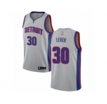 Youth Nike Detroit Pistons #30 Jon Leuer Authentic Silver NBA Jersey Statement Edition