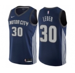 Youth Nike Detroit Pistons #30 Jon Leuer Swingman Navy Blue NBA Jersey - City Edition