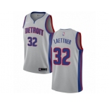 Youth Nike Detroit Pistons #32 Christian Laettner Authentic Silver NBA Jersey Statement Edition