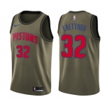 Youth Nike Detroit Pistons #32 Christian Laettner Swingman Green Salute to Service NBA Jersey
