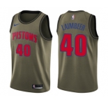 Youth Nike Detroit Pistons #40 Bill Laimbeer Swingman Green Salute to Service NBA Jersey