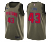 Youth Nike Detroit Pistons #43 Grant Long Swingman Green Salute to Service NBA Jersey