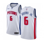 Youth Nike Detroit Pistons #6 Bruce Brown Jr. Swingman White NBA Jersey - Association Edition