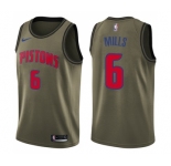 Youth Nike Detroit Pistons #6 Terry Mills Swingman Green Salute to Service NBA Jersey