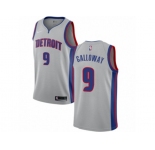 Youth Nike Detroit Pistons #9 Langston Galloway Authentic Silver NBA Jersey Statement Edition