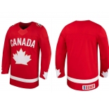 MEN'S TEAM CANADA ADULT RED BLANK HOCKEY JERSEY