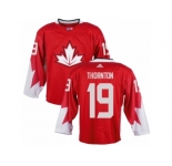 Men Adidas Team Canada #19 Joe Thornton Red 2016 World Cup Ice Hockey Jersey