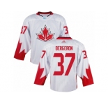 Men Adidas Team Canada #37 Patrice Bergeron White 2016 World Cup Ice Hockey Jersey