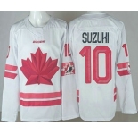 Men's Canada #10 Nick Suzuki White 2026 Olympics Authentic Jersey
