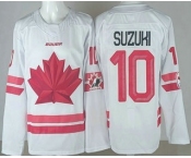Men's Canada #10 Nick Suzuki White 2026 Olympics Authentic Jersey