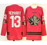 Men's Canada Hockey #13 Sam Reinhart Red Stitched Jersey