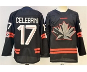 Men's Canada Hockey #17 Macklin Celebrini Black Stitched Jersey