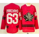 Men's Canada Hockey #63 Brad Marchand Red 2026 Olympics Authentic Jersey