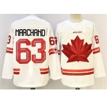 Men's Canada Hockey #63 Brad Marchand White Stitched Jersey
