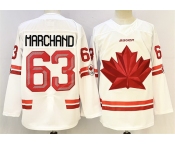 Men's Canada Hockey #63 Brad Marchand White Stitched Jersey