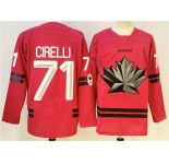 Men's Canada Hockey #71 Anthony Cirelli Red Stitched Jersey