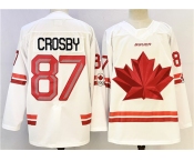 Men's Canada Hockey #87 Sidney Crosby White Stitched Jersey