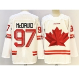 Men's Canada Hockey #97 Connor McDavid White Stitched Jersey