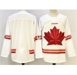 Men's Canada Hockey Blank White Stitched Jersey