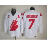 NHL Team Canada Olympic #7 Bourque white jerseys