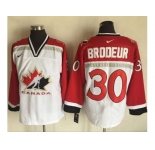 Team CA. #30 Martin Brodeur White Red Nike Throwback Stitched NHL Jersey
