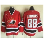 Team CA. #88 Eric Lindros Red Black 2002 Olympic Nike Throwback Stitched NHL Jersey
